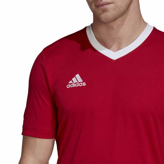 Adidas Entrada 22 Short Sleeve Jersey Top Mens Red 