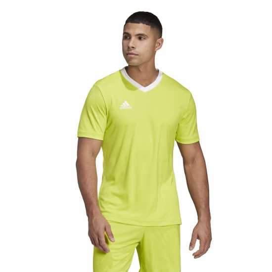 Adidas Entrada 22 Short Sleeve Jersey Top Mens Fluro Мъжки ризи