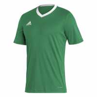 Adidas Entrada 22 Short Sleeve Jersey Top Mens Green/White Мъжки ризи