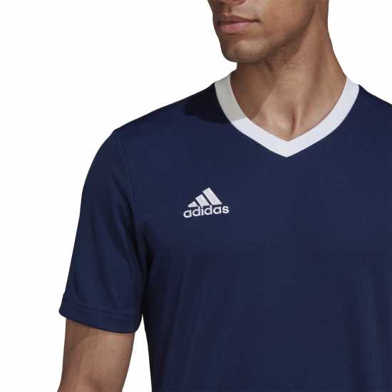 Adidas Entrada 22 Short Sleeve Jersey Top Mens Navy Мъжки ризи