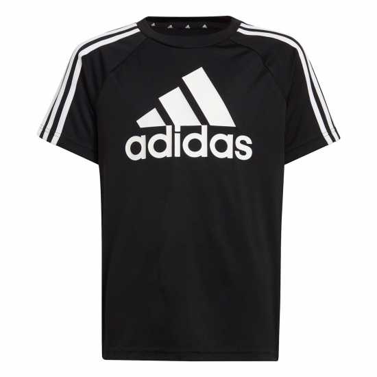 Adidas Детска Тениска Sereno Logo T Shirt Juniors Black/White Детски тениски и фланелки