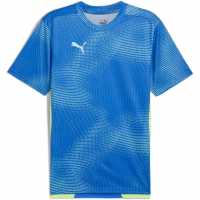 Puma Мъжка Риза Final Shirt Mens Синьо/Лайм Мъжки тениски и фланелки