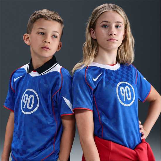 Nike Total 90 Energy Shirt Juniors Blue/White Детски тениски и фланелки
