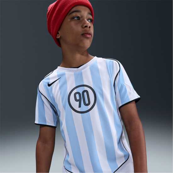 Nike Total 90 Energy Shirt Juniors White/Blue Детски тениски и фланелки