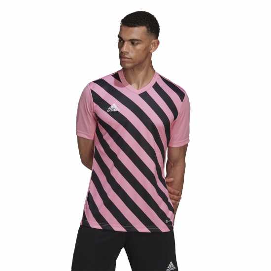 Adidas Ent22 Graphic Jersey Mens Pink/Black Мъжки ризи