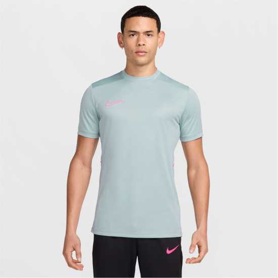 Nike Dri-Fit Academy Mens Short-Sleeve Soccer Top Grey/Pink 