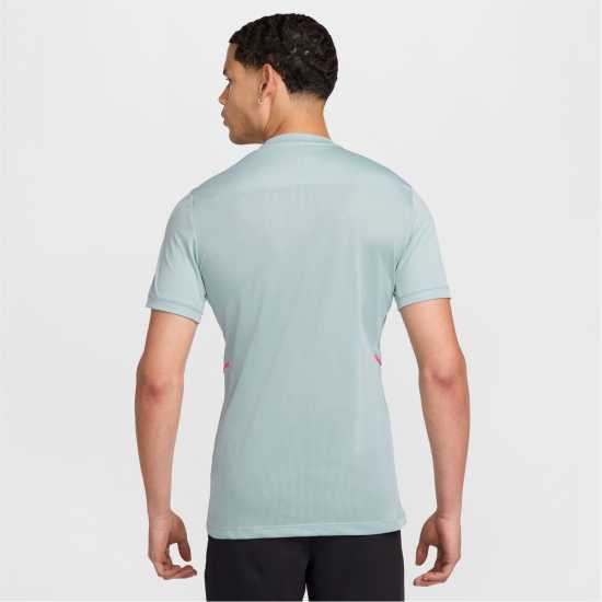 Nike Dri-Fit Academy Mens Short-Sleeve Soccer Top Grey/Pink 