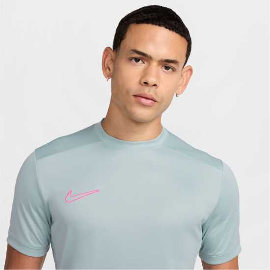 Nike Dri-Fit Academy Mens Short-Sleeve Soccer Top Grey/Pink 