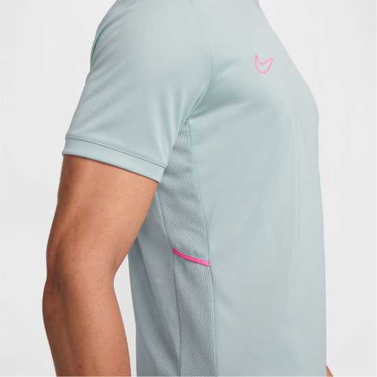 Nike Dri-Fit Academy Mens Short-Sleeve Soccer Top Grey/Pink 