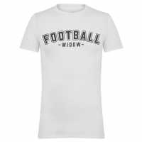 Awd Adults Printed Novelty Football Fan Tee Football Widow 
