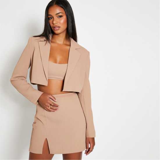 Isawitfirst Textured Crop Blazer  