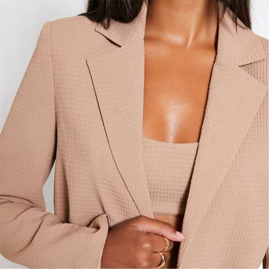 Isawitfirst Textured Crop Blazer  