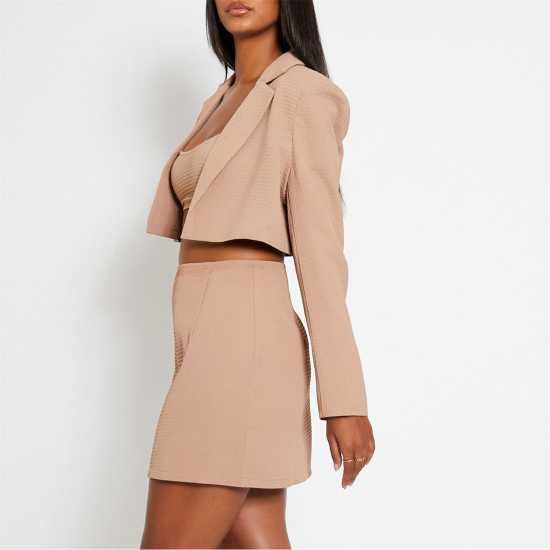 Isawitfirst Textured Crop Blazer  