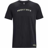 Under Armour Мъжка Риза Project Rock T-Shirt Mens Black Мъжки тениски и фланелки
