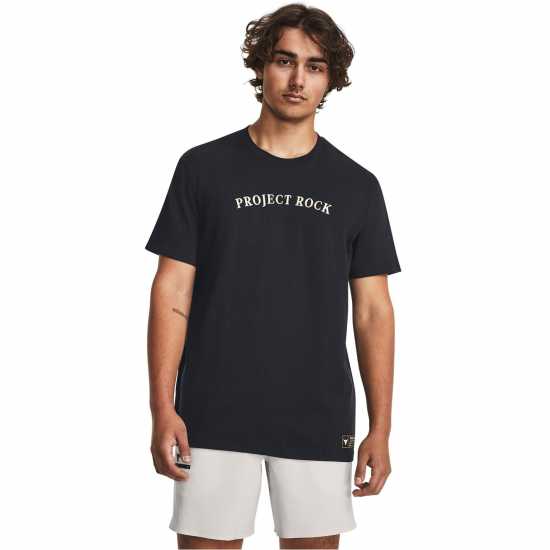 Мъжки тениски и фланелки Under Armour Мъжка Риза Project Rock T-Shirt Mens Black Under Armour Мъжка Риза Project Rock T-Shirt Mens Black Мъжки тениски и фланелки