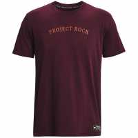 Under Armour Мъжка Риза Project Rock T-Shirt Mens Тъмно бордово Мъжки тениски и фланелки
