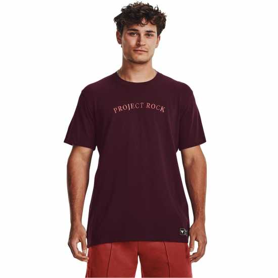 Under Armour Мъжка Риза Project Rock T-Shirt Mens Тъмно бордово Мъжки тениски и фланелки