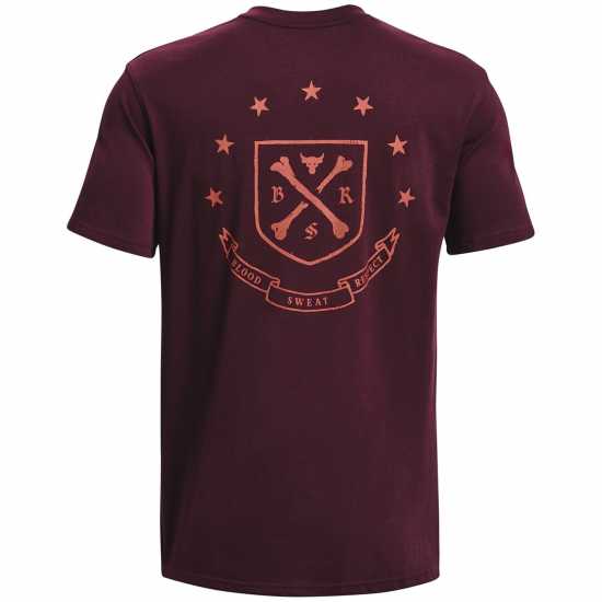 Under Armour Мъжка Риза Project Rock T-Shirt Mens Тъмно бордово Мъжки тениски и фланелки