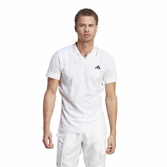 Adidas Мъжка Тениска С Яка Aeroready Freelift Pro Tennis Polo Shirt Mens White Мъжки тениски с яка