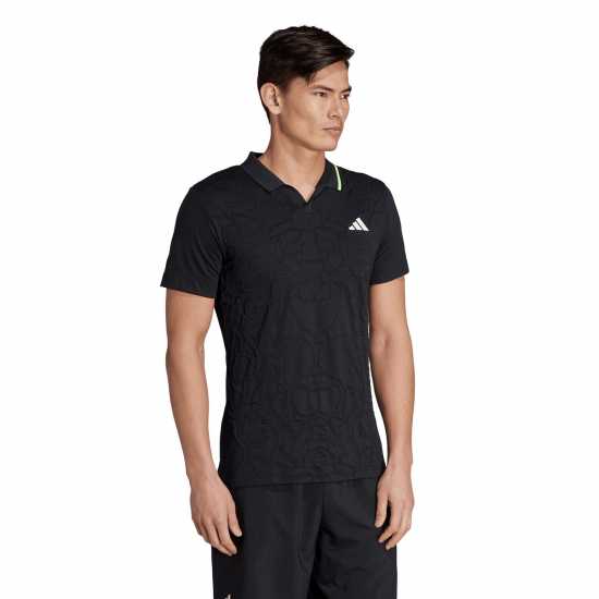 Adidas Мъжка Тениска С Яка Aeroready Freelift Pro Tennis Polo Shirt Mens Black Мъжки тениски с яка