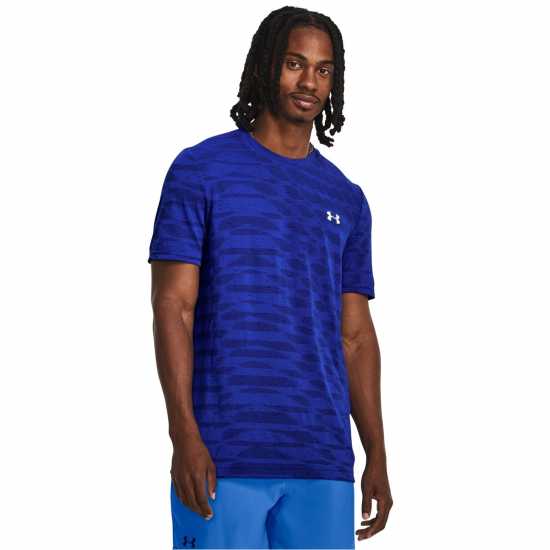 Under Armour Мъжка Тениска Seamless T Shirt Mens Blue Мъжки ризи