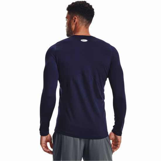 Under Armour Coldgear® Fitted Crew Mens Midnight Navy Мъжко облекло за едри хора