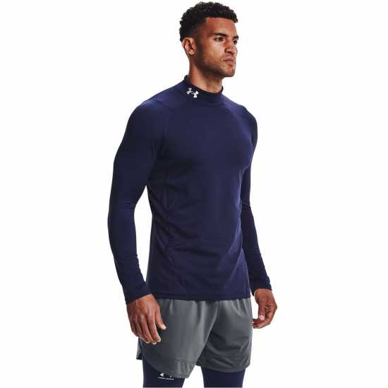Under Armour Coldgear® Fitted Mock Mens Midnight Navy Мъжко облекло за едри хора