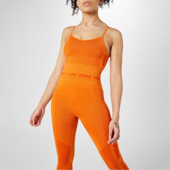 Puma Evoknit Crop Top Womens Burnt Orange - Дамско облекло плюс размер