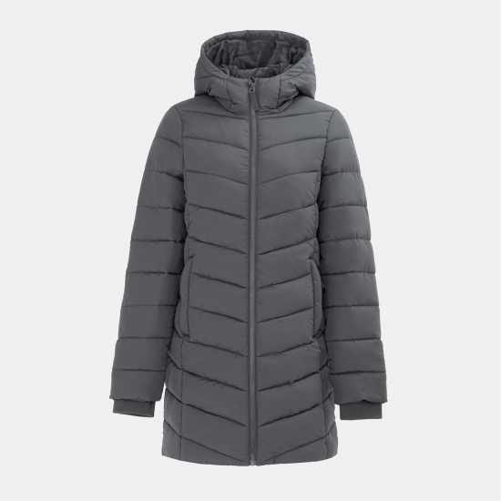 Slazenger Дамско Яке Mid-Length Padded Jacket Womens Charcoal Slazenger Дамско Яке Mid-Length Padded Jacket Womens Charcoal