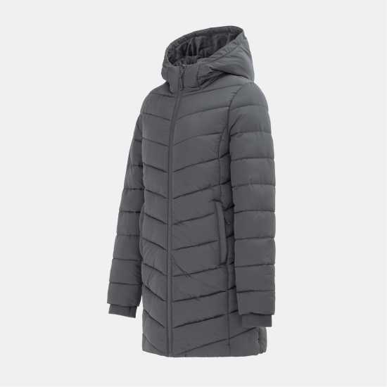 Slazenger Дамско Яке Mid-Length Padded Jacket Womens Charcoal Slazenger Дамско Яке Mid-Length Padded Jacket Womens Charcoal
