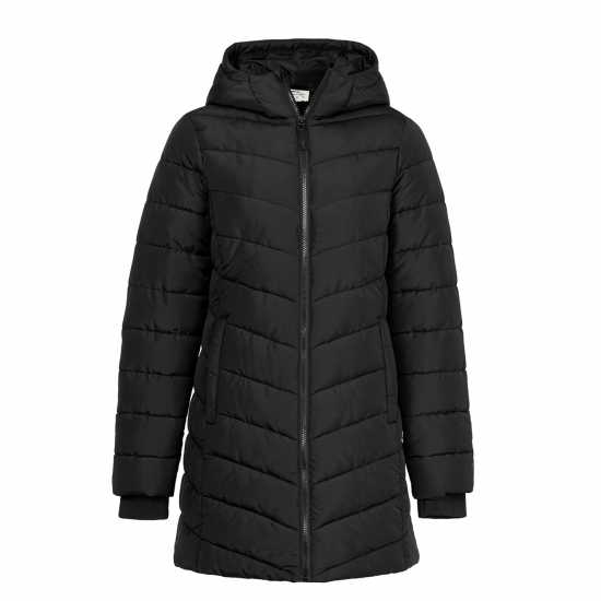 Slazenger Дамско Яке Mid-Length Padded Jacket Womens Черно Дамски якета и палта
