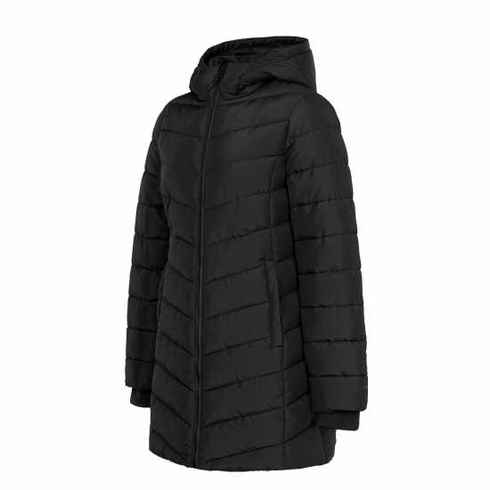 Slazenger Дамско Яке Mid-Length Padded Jacket Womens Черно Дамски якета и палта