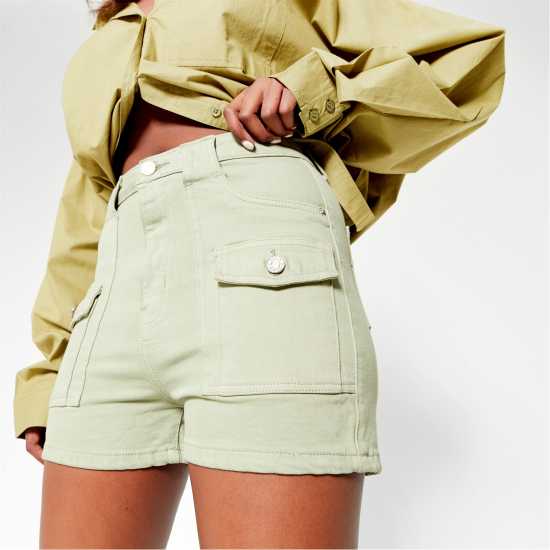 I Saw It First Pocket Detail Denim Cargo Shorts  Дамски къси панталони