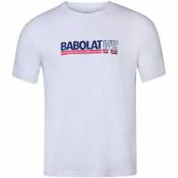 Babolat Тениска Exercise Vintage T Shirt White Мъжко облекло за едри хора