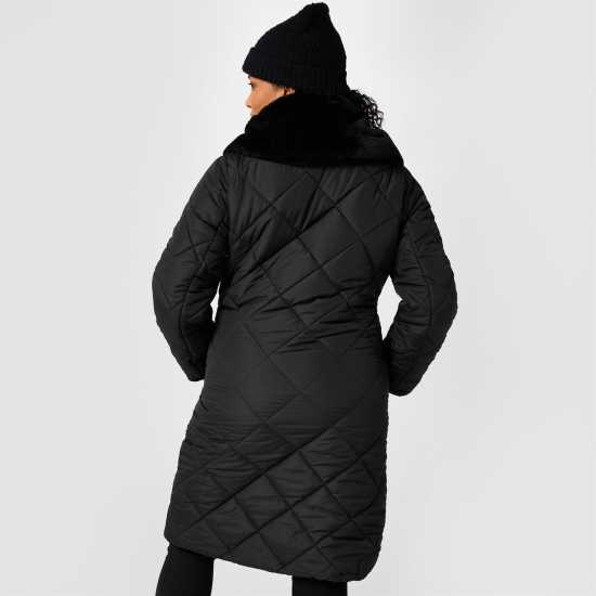 Biba Ватирано Палто Quilted Coat Черно Дамски якета и палта