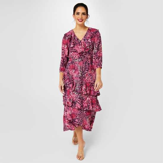 Biba Ruffle Print Dress  Дамски поли и рокли