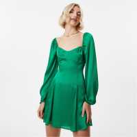 Jack Wills Godet Mini Dress Jolly Green Дамски поли и рокли