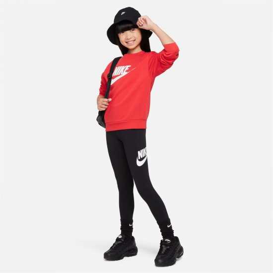 Nike Sportswear Essential Big Kids' (Girls') Mid-Rise Leggings Черно/Бяло 