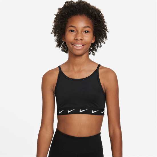 Nike Dri-FIT One Big Kids' (Girls') Sports Bra Черно/Бяло 