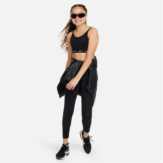 Nike Dri-FIT One Big Kids' (Girls') Sports Bra Черно/Бяло 
