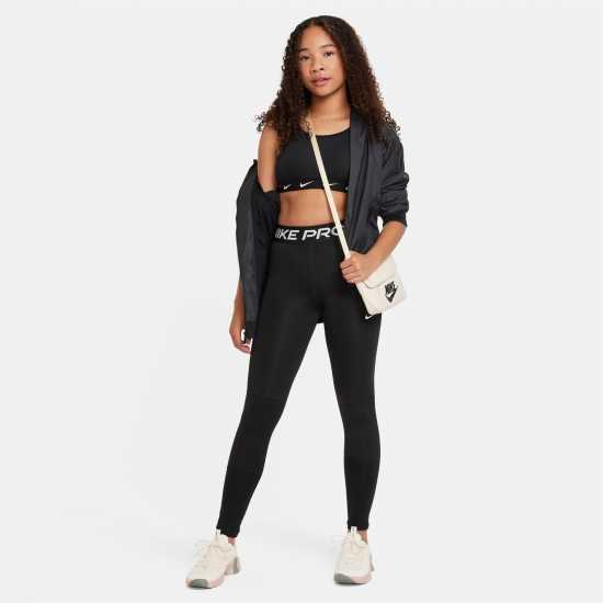 Nike Dri-FIT One Big Kids' (Girls') Sports Bra Черно/Бяло 