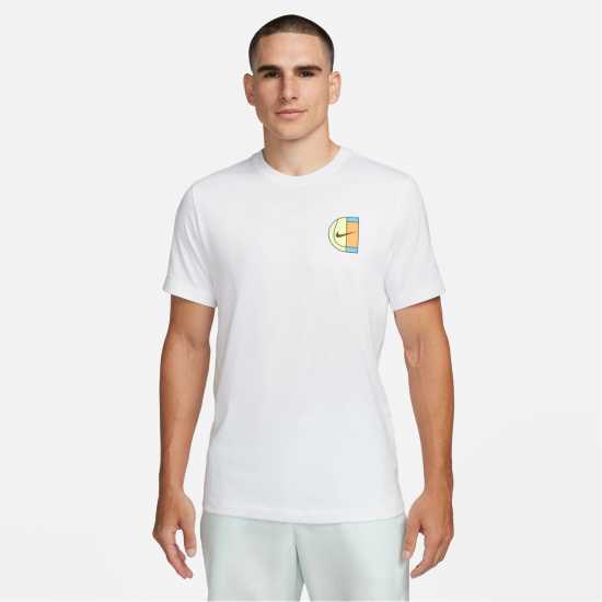 Nike Court Graphic Tee Mens White Мъжки ризи