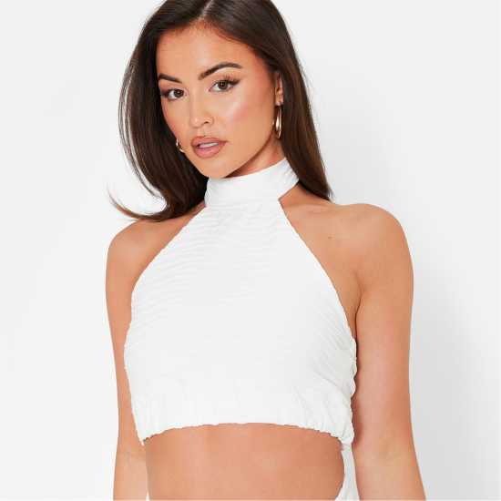 I Saw It First Textured Halterneck Crop Top Co-Ord  Дамско бельо