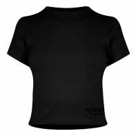 Ellesse Womens Dropper Crop T-Shirt Washed Black Дамско облекло плюс размер