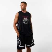 Everlast Basketball Panel Jersey Black Мъжко облекло за едри хора