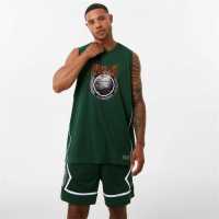 Everlast Basketball Panel Jersey Green Мъжко облекло за едри хора