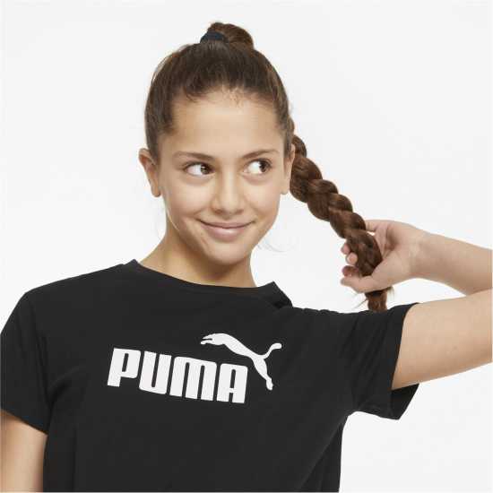 Puma Logo Knotted Tee G Puma Black Детски тениски и фланелки