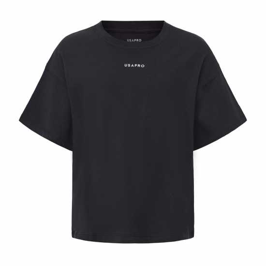 Usa Pro Pro Boxy Tee Juniors Black 