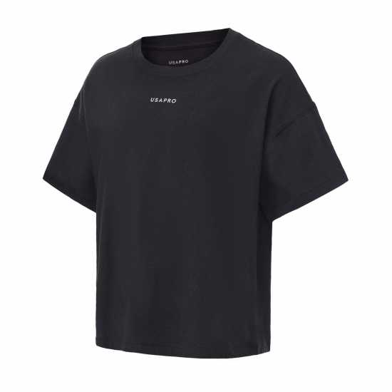 Usa Pro Pro Boxy Tee Juniors Black 