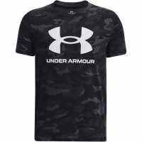 Under Armour Ss Logo Aop Top Jn99 Black Детски тениски и фланелки